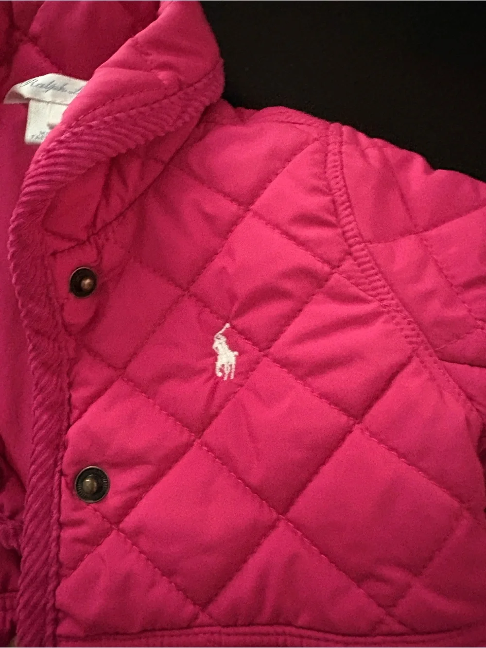Ralph Lauren Hot Pink Quilted Peplum Jacket